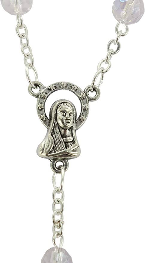 Crystal Rosary White